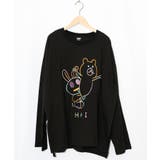 ブラック | 組体操クマうさぎ刺繍プルオーバー | ScoLar