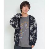 ブラック | バンダナ柄ジャガードカーディガン | ScoLar