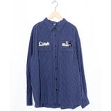 ブルー | ひょっこりParity刺繍のストライプシャツ | ScoLar