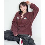 ブラウン | ひょっこりParity刺繍のストライプシャツ | ScoLar