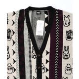 落書き調Parityキャラジャガード3Dニットカーディガン | ScoLar | 詳細画像16 