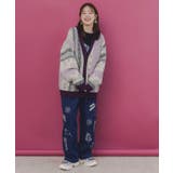 落書き調Parityキャラジャガード3Dニットカーディガン | ScoLar | 詳細画像7 