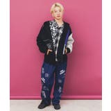 ネコとクマとチンアナゴ柄 リメイク風裏起毛パーカー | ScoLar | 詳細画像2