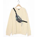 アイボリー | フェイクボディバッグ×ネコ刺繍付き裏毛プルオーバー | ScoLar