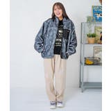 落書き調Parityキャラ厚手ボアハイネックブルゾン | ScoLar | 詳細画像8