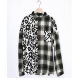 クマ花柄コーデュロイ×チェック異素材切替シャツ | ScoLar | 詳細画像16 