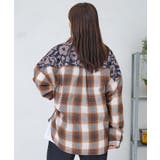 クマ花柄コーデュロイ×チェック異素材切替シャツ | ScoLar | 詳細画像10 
