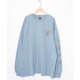 ブルー | タイ焼き招きネコ刺繍ロンT | ScoLar