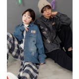 ラビルとネコのスノーメモリー刺繍デニムシャツ | ScoLar | 詳細画像1