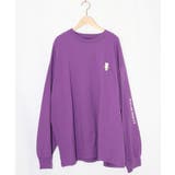 パープル | ネコの洗脳柄ロングスリーブTシャツ | ScoLar