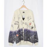 落書き柄段染め風裏毛使いカーディガン | ScoLar | 詳細画像11 