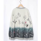 落書き柄段染め風裏毛使いカーディガン | ScoLar | 詳細画像14 