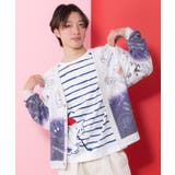 落書き柄段染め風裏毛使いカーディガン | ScoLar | 詳細画像8 