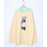 お花おばけウサギの配色裏毛パーカー | ScoLar | 詳細画像7 