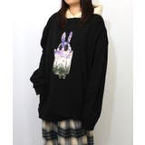 お花おばけウサギの配色裏毛パーカー | ScoLar | 詳細画像3 