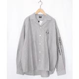 グレー | ネコの洗脳×ストライプ柄シャツ | ScoLar