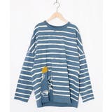 ブルー | 画家ネコボーダーTシャツ | ScoLar