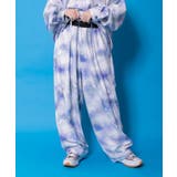 ブルー | メルヘン恐竜柄orレトロ障子柄 ベルト付きパンツ | ScoLar