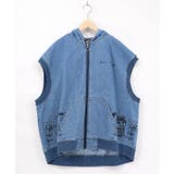 通勤Parity忍者柄フード付きデニムベスト | ScoLar | 詳細画像15 