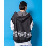 通勤Parity忍者柄フード付きデニムベスト | ScoLar | 詳細画像2 