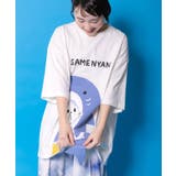 しっぽ飛び出しサメニャン柄Tシャツ | ScoLar | 詳細画像6