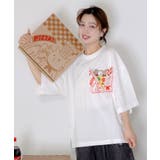 ポケットギミック付き ピザ屋ネコ＆クマ柄Tシャツ | ScoLar | 詳細画像3 
