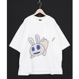オフホワイト | ポケットからこぼれウサギ アップリケTシャツ | ScoLar