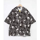ブラック | Parityキャラ トロピカルリーフ柄シャツ | ScoLar