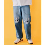 ブルー | ヒッコリーorデニム 膝アップリケパンツ | ScoLar