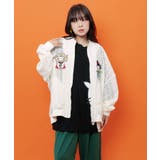 招きタイネコ×はんなりクマ 刺繍レースブルゾン | ScoLar | 詳細画像1