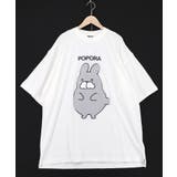 オフホワイト | ポンポン ポポラ柄Tシャツ | ScoLar