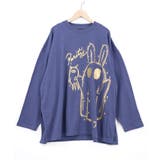 パープル | ぷっくりおばけウサギ 箔プリントプルオーバー | ScoLar