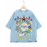 サックス | orion×ScoLar ワンダーランド柄Tシャツ | ScoLar