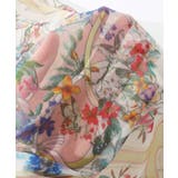 蝶花スカーフ柄 チュール重ねリボン付きワンピース | ScoLar | 詳細画像10