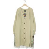 グリーン | 楽器と花蝶鍵盤 チュール重ねロングカーディガン | ScoLar