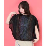 蝶花柄シアー重ねプルオーバー | ScoLar | 詳細画像1