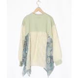 パッチワーク柄シフォン切替カーディガン | ScoLar | 詳細画像10