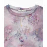 花蝶アート柄 ラメチュールロングスリーブTシャツ | ScoLar | 詳細画像7