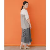 蝶柄プリント メッシュ切替ドロストスカート | ScoLar | 詳細画像3