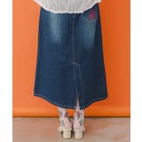 デニム×メッシュプリーツ切替 刺繍入りスカート | ScoLar | 詳細画像4