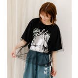 ワンシーン箔プリント チュール重ねTシャツ | ScoLar | 詳細画像2