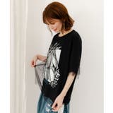 ワンシーン箔プリント チュール重ねTシャツ | ScoLar | 詳細画像5