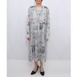 現在と過去イメージプリント チュール重ねワンピース | ScoLar | 詳細画像6 