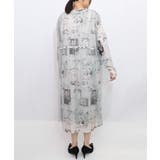 現在と過去イメージプリント チュール重ねワンピース | ScoLar | 詳細画像8 