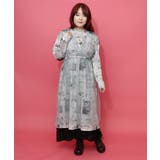 現在と過去イメージプリント チュール重ねワンピース | ScoLar | 詳細画像2 