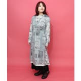 現在と過去イメージプリント チュール重ねワンピース | ScoLar | 詳細画像3 