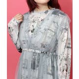 現在と過去イメージプリント チュール重ねワンピース | ScoLar | 詳細画像5 