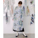 グレー | 星座と花束柄シャツワンピース | ScoLar