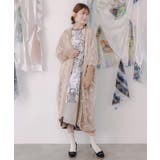 ベージュ | 蝶々チュール×ラメ入りニットカーディガン | ScoLar