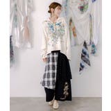 レース×チェック柄 異素材切替パンツ | ScoLar | 詳細画像1 